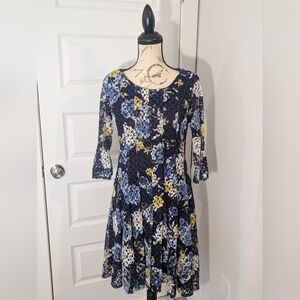 Chris McLaughlin Floral Lace Long Sleeve Dress Size 6